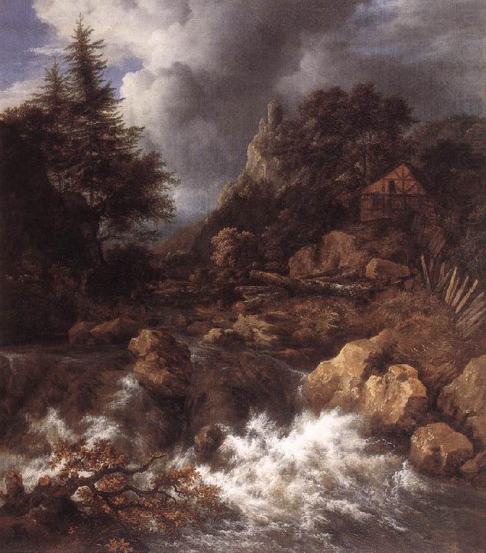 Waterfall in a Mountainous, Dante Gabriel Rossetti